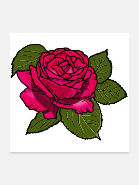 Rose - Poster 60 x 60 cm - blanc - Devant