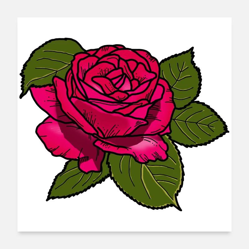 Pink Rose Poster 24" x 24" (60x60 cm)
