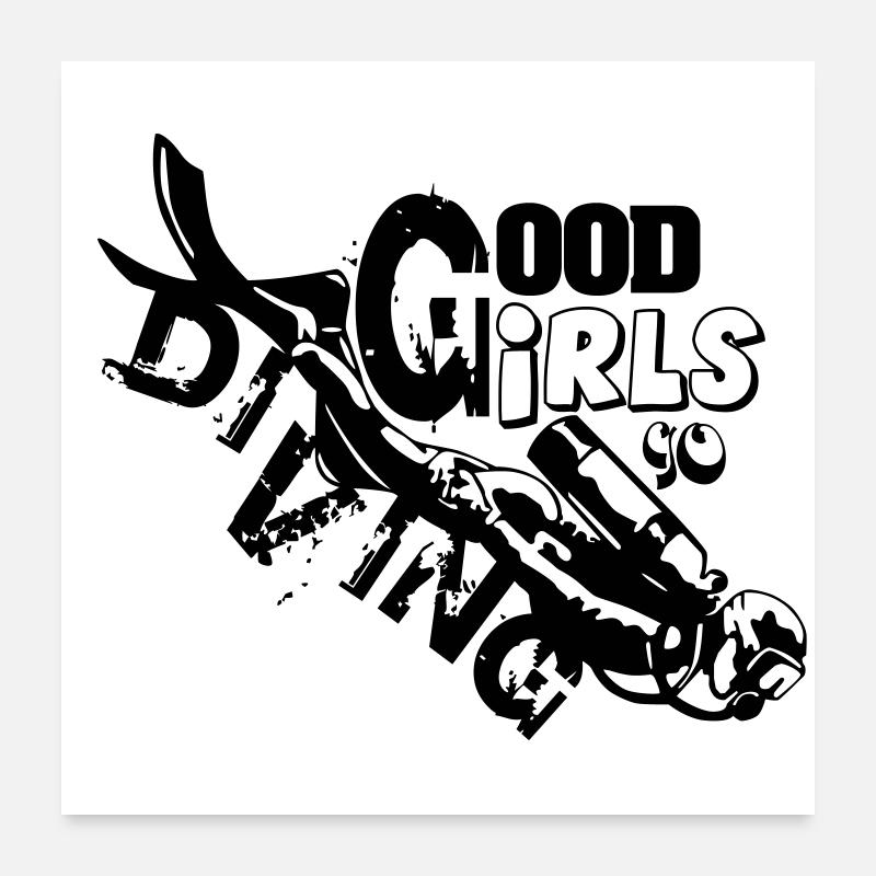 Les bonnes filles plongent Poster 60 x 60 cm