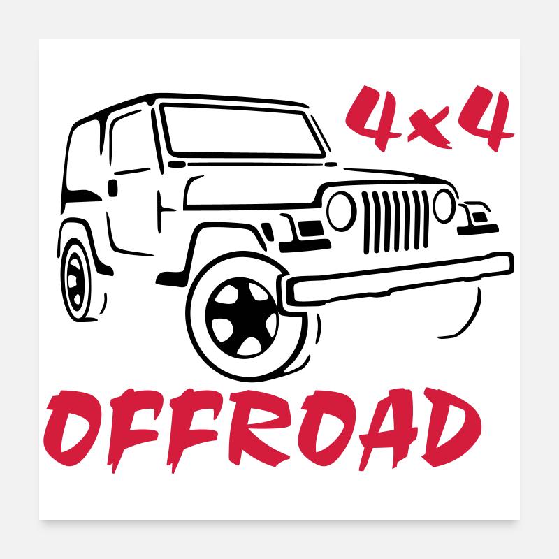 4x4 offroad jeep wrangler Poster 24" x 24" (60x60 cm)