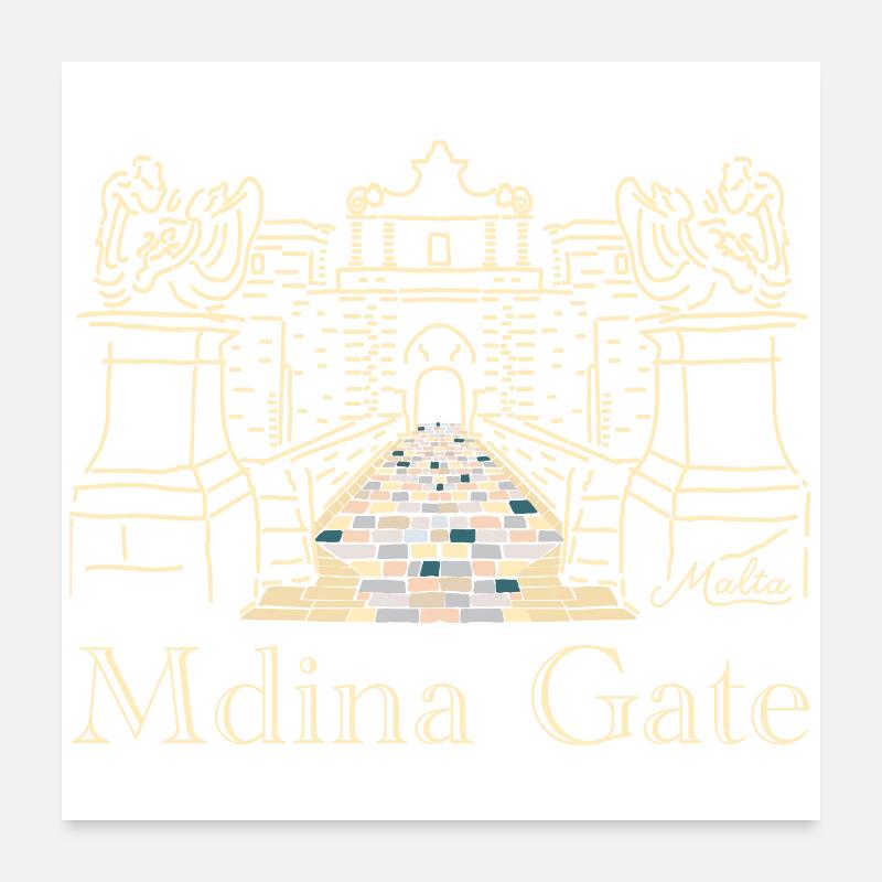 Mdina Stadttor, Malta, Europa Poster 60x60 cm