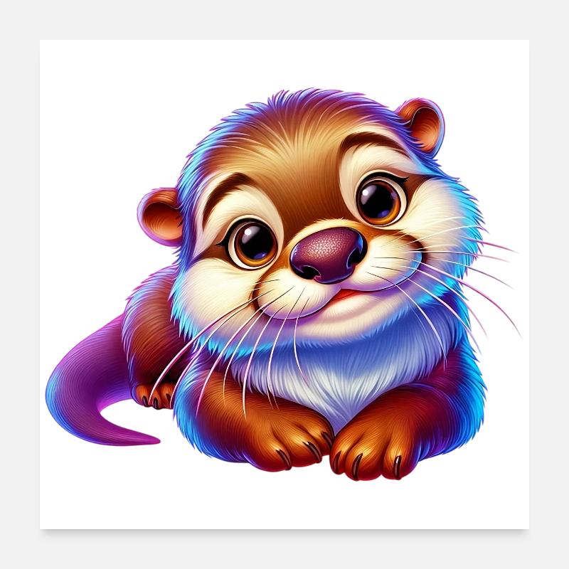 Loutre Poster 60 x 60 cm