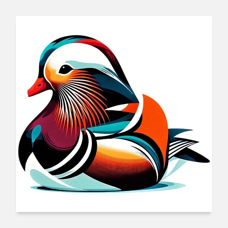 Mandarin duck Poster 24" x 24" (60x60 cm)