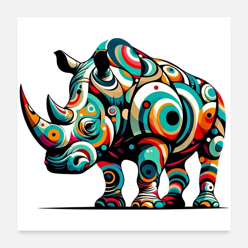Nashorn Poster 60x60 cm