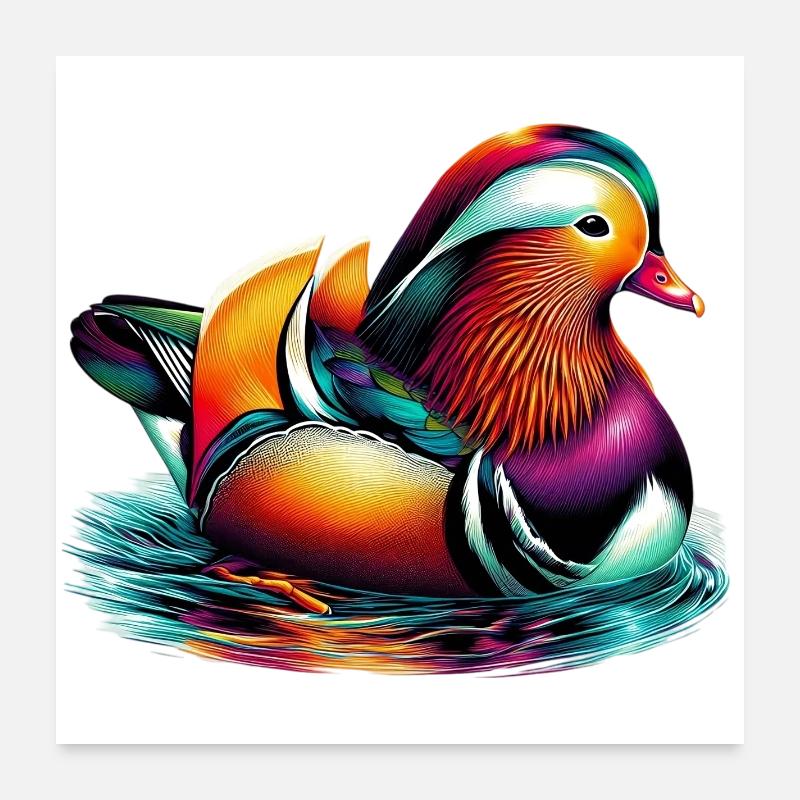 Mandarin duck Poster 24" x 24" (60x60 cm)