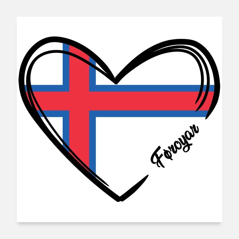 Färöer Inseln - Îles Féroé - Føroyar Poster 60 x 60 cm