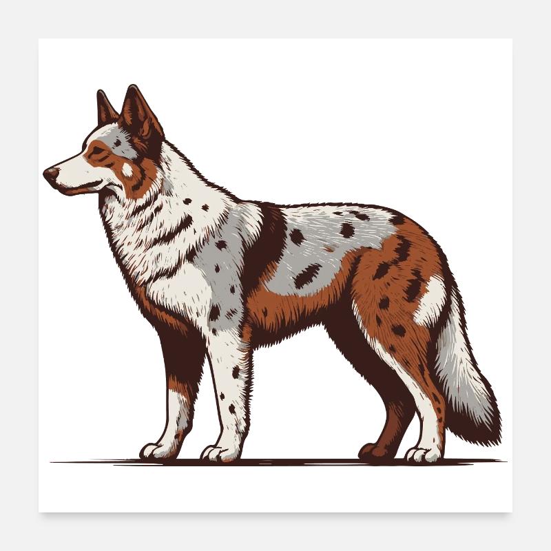 Australian Koolie Poster 24" x 24" (60x60 cm)