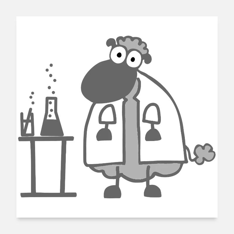 Ovins de laboratoire - Poster 60 x 60 cm - blanc