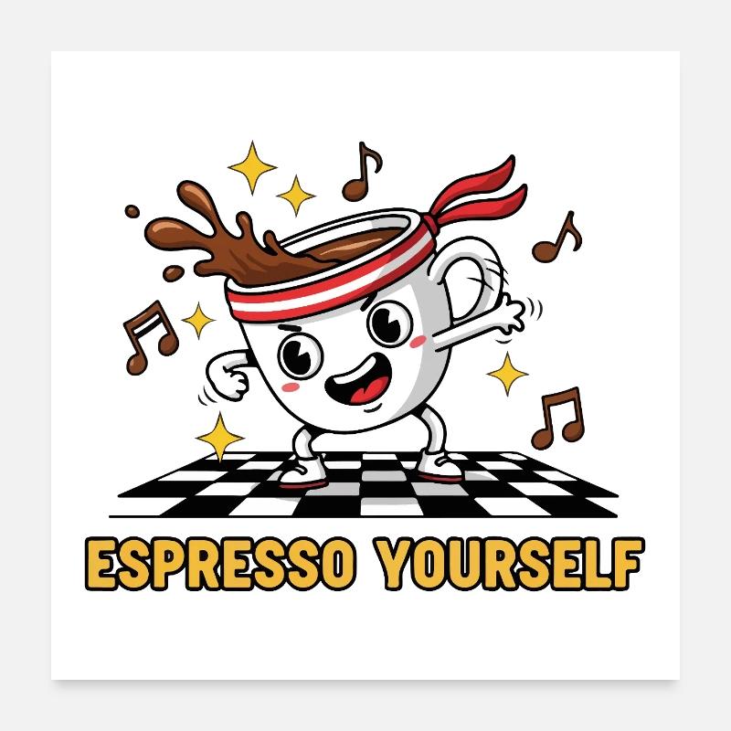 Dancepresso - Poster 60 x 60 cm - blanc