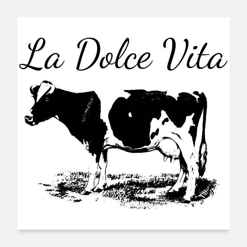 Vache laitière de la dolce vita Poster 60 x 60 cm