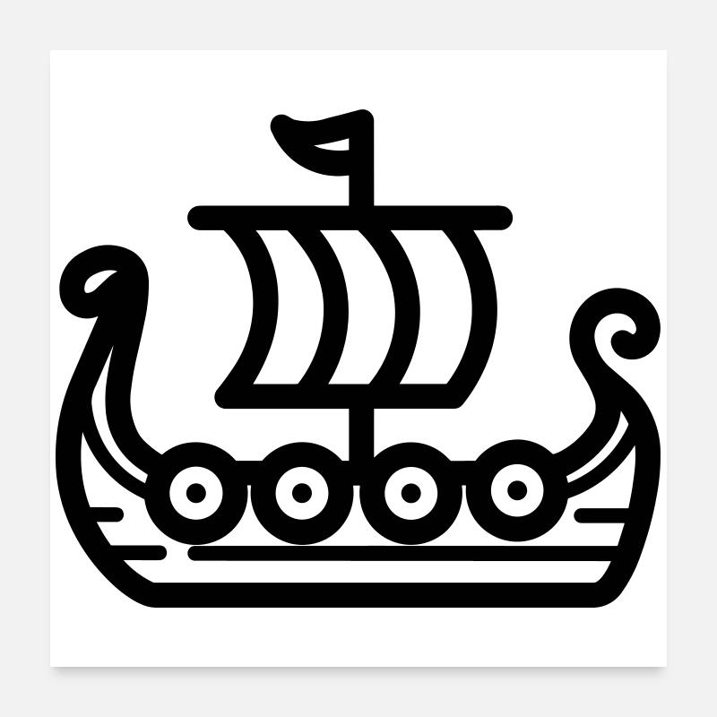 Wikingerschiff Poster 60x60 cm