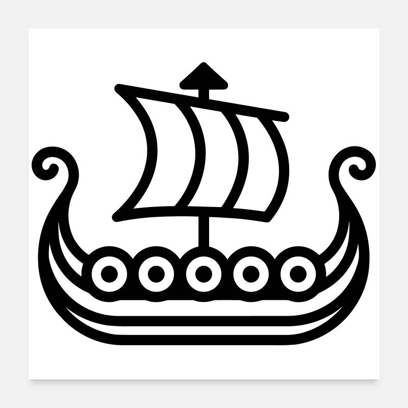 Bateau Viking Poster 60 x 60 cm