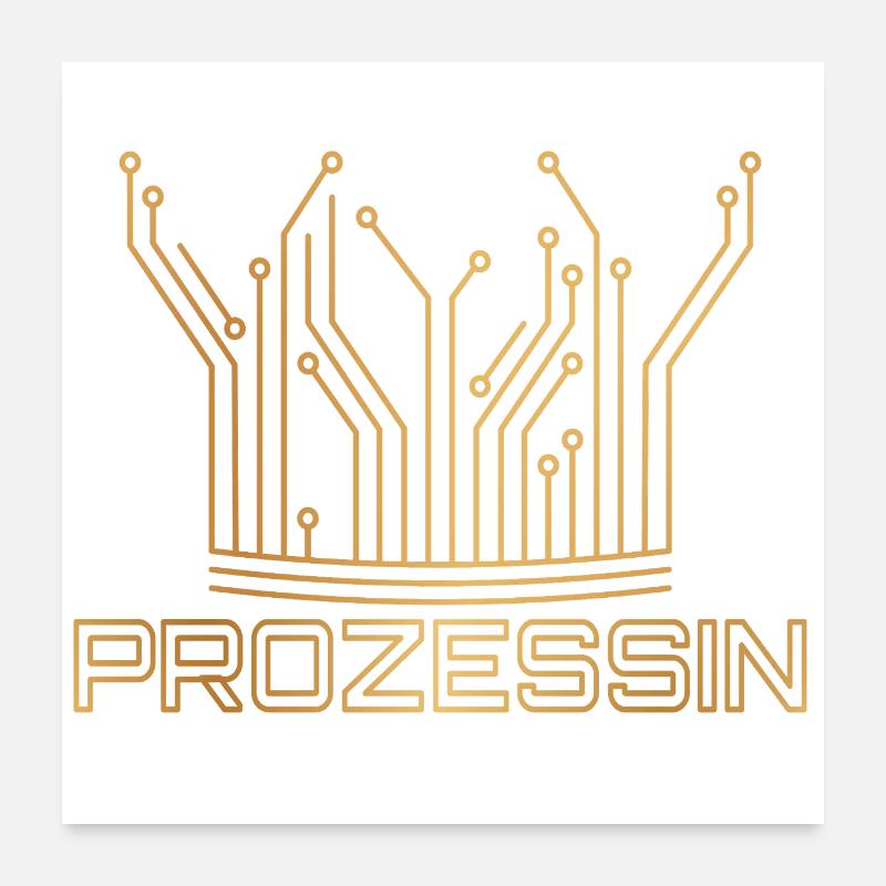 Prozessin - Prozessor trifft Prinzessin  Poster 60x60 cm