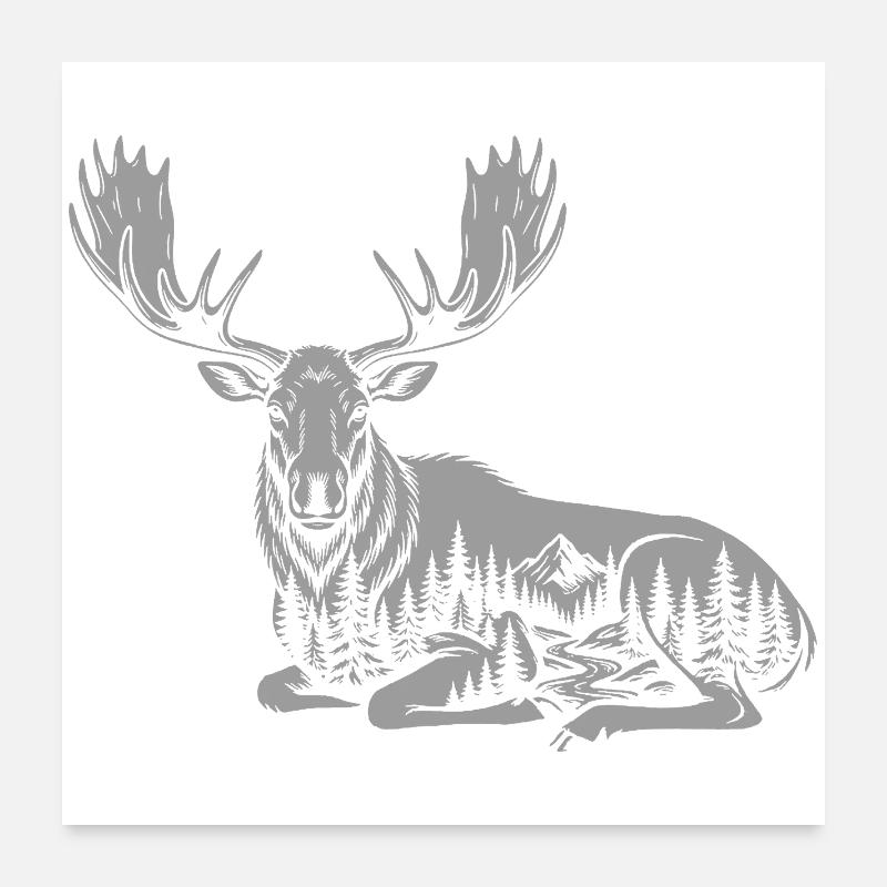 Elch Poster 60x60 cm