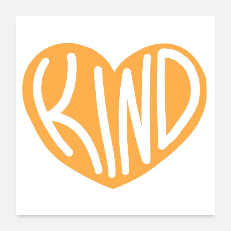 Heart KIND Typography Design Poster 24" x 24" (60x60 cm)