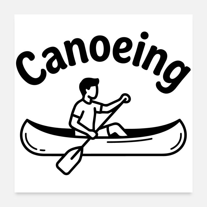 Canoeing Poster 24" x 24" (60x60 cm)
