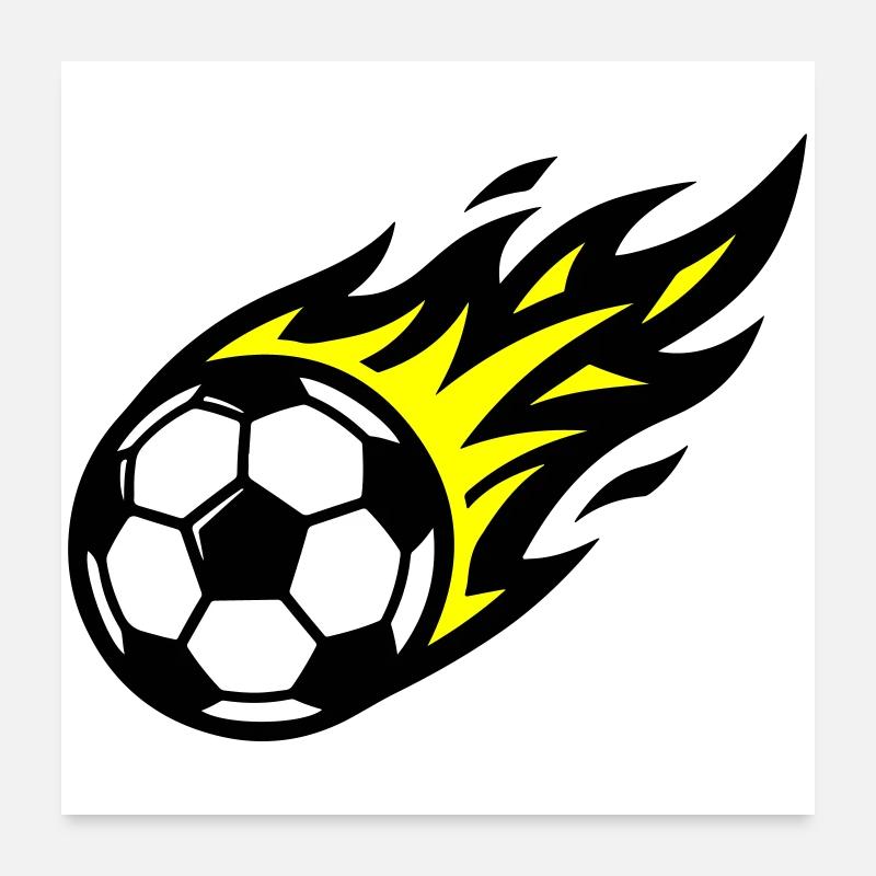 Soccer Flame Ball Poster 24" x 24" (60x60 cm)