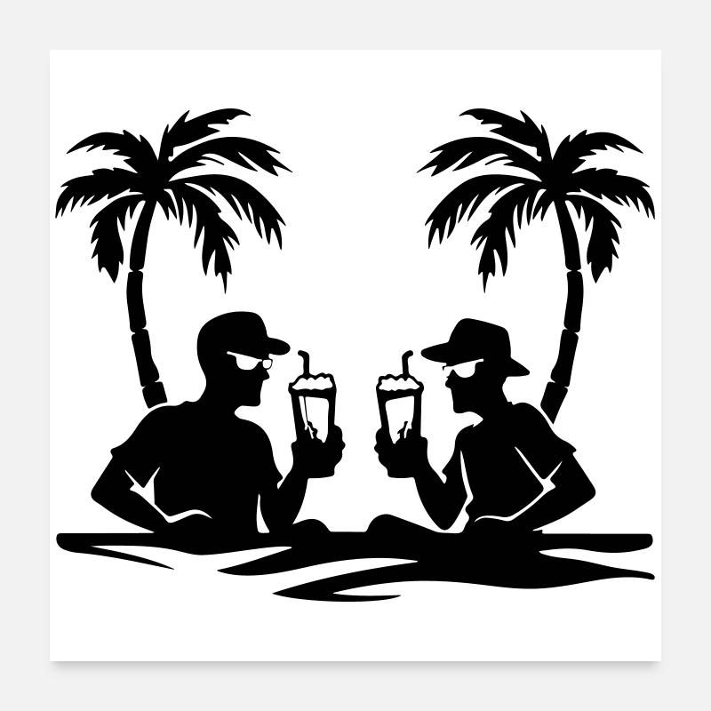 Urlaub Team Party Poster 60x60 cm