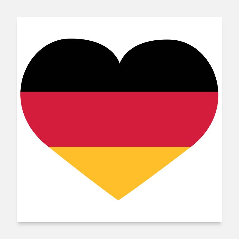 Deutschland Herz Poster 60x60 cm