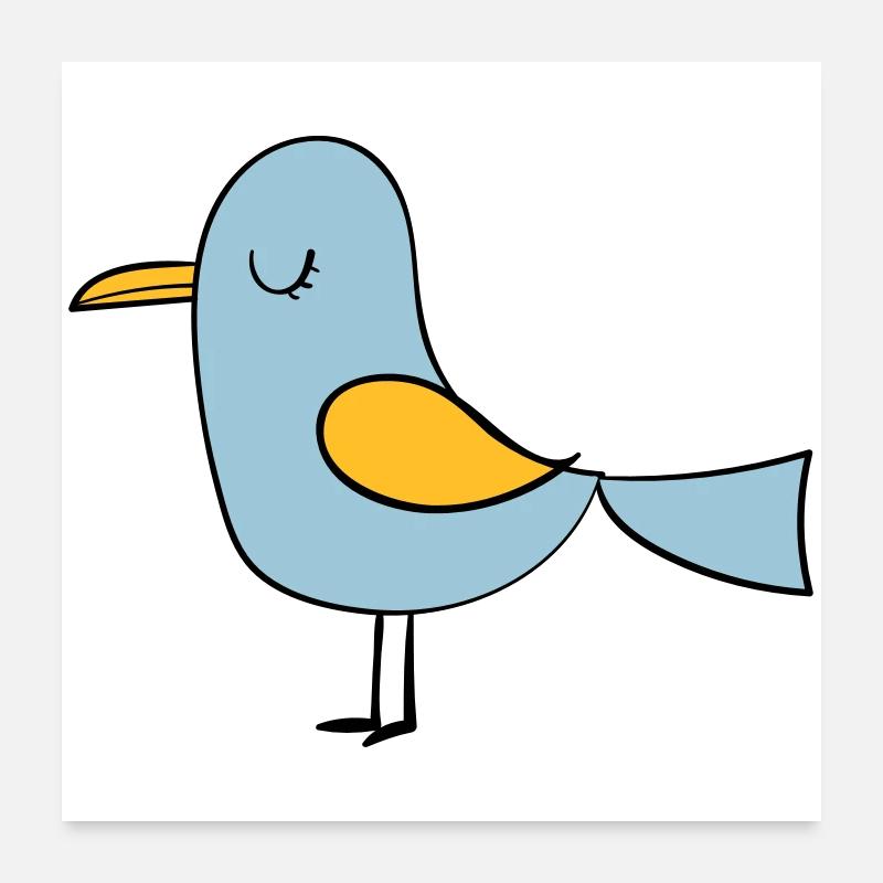Vogel Poster 60x60 cm