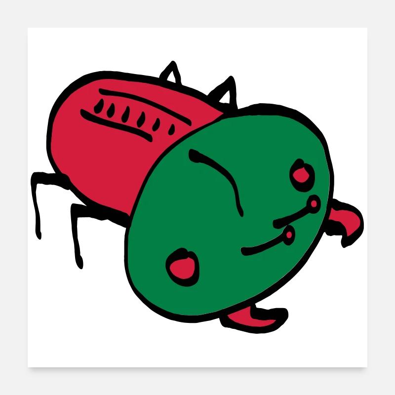 bug color VEKTOR Insekt Krabbeltier Poster 60x60 cm