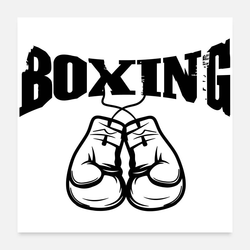 Boxe - Motif de boxe pour le Druc individuel Poster 60 x 60 cm