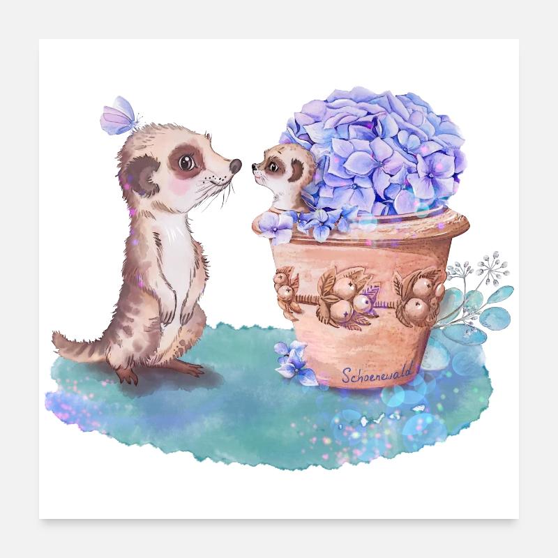 Suricate Poster 60 x 60 cm