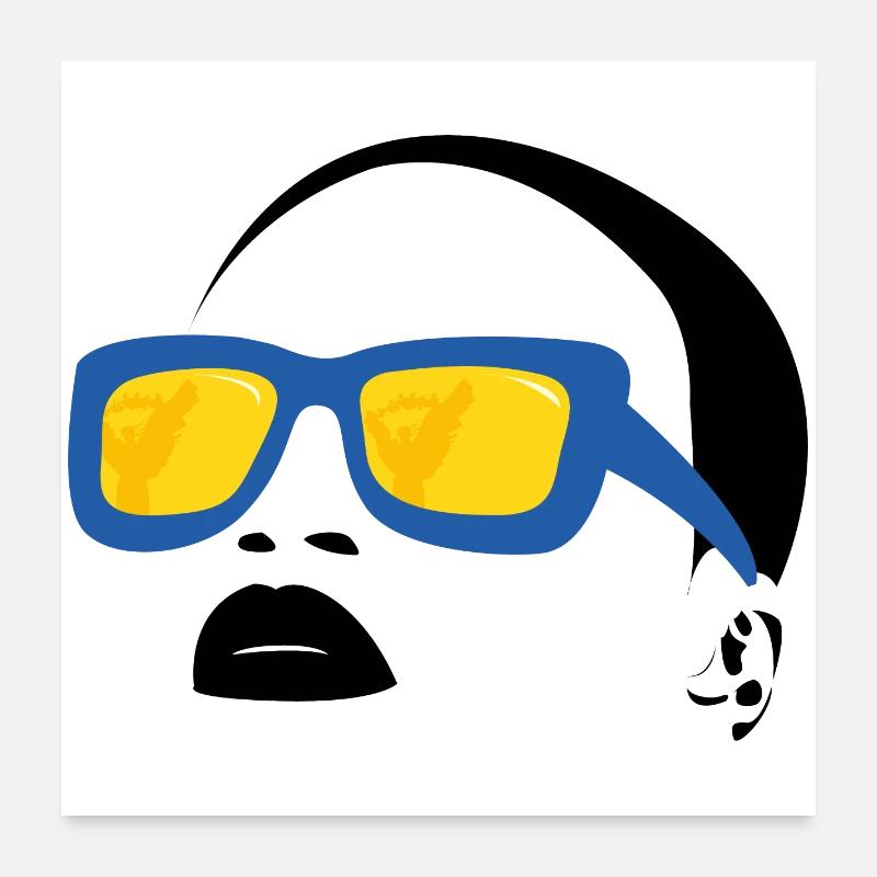 Beach and Sunglasses Design - Poster 24" x 24" (60x60 cm) - white