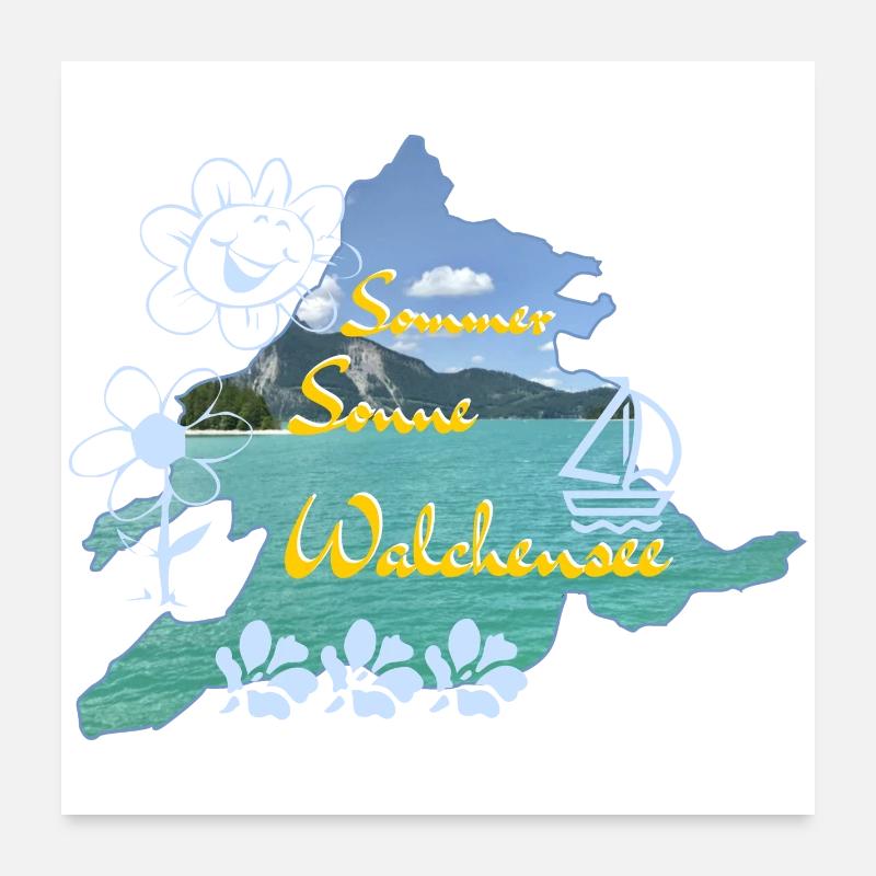 Summer Sun Walchensee Poster 24" x 24" (60x60 cm)
