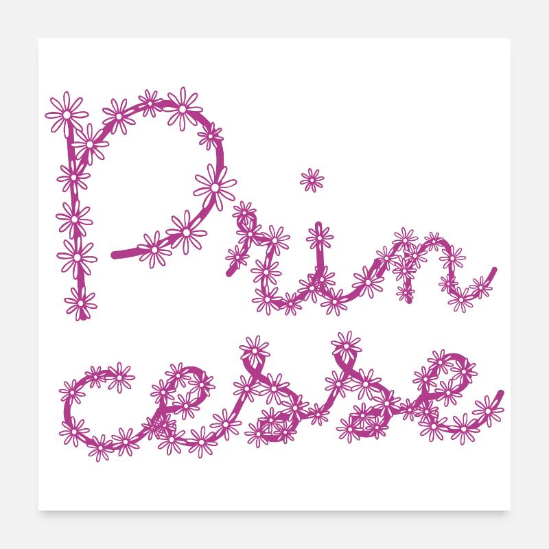 Princesse avec des fleurs ! ma princesse Poster 60 x 60 cm