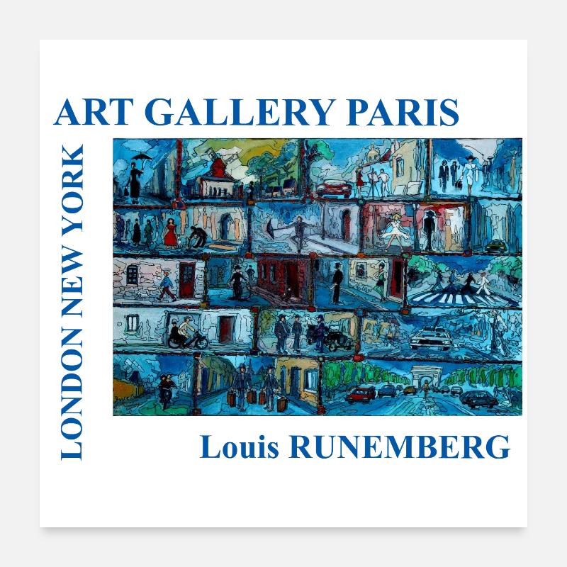 ART GALLERY PARIS LOUIS RUNEMBERG ADAGP Poster 24" x 24" (60x60 cm)