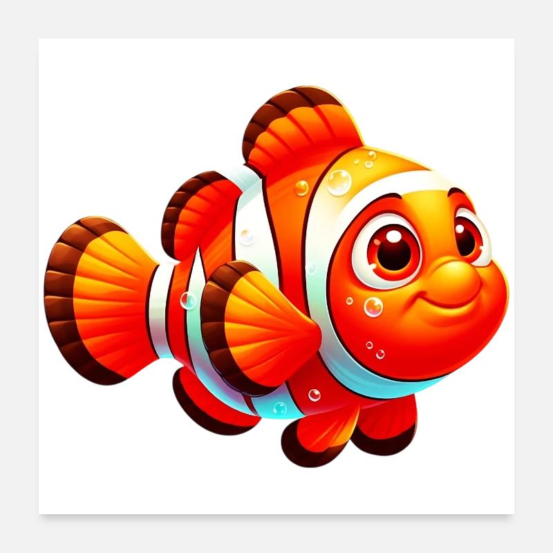 Poisson-clown Poster 60 x 60 cm