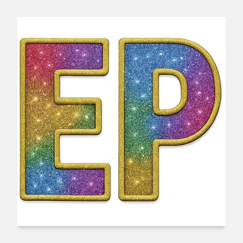 EP | Galactic Glitter Initial Lettering Poster 24" x 24" (60x60 cm)