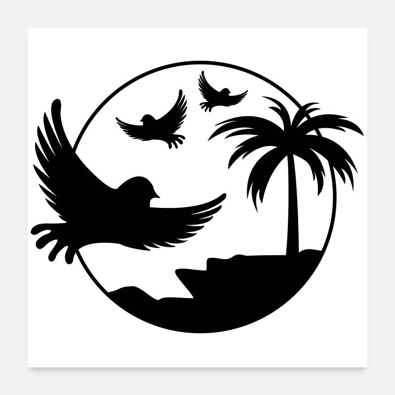 Paradise Insel Birds Poster 60x60 cm