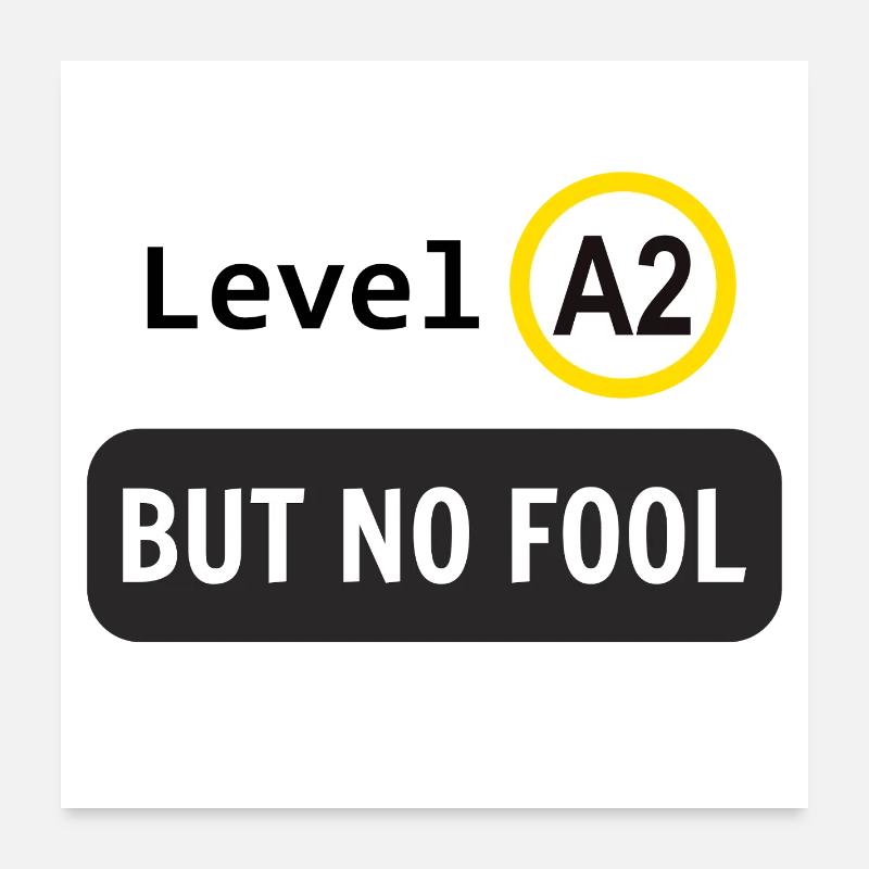 Niveau de langue A2, mais pas idiot Poster 60 x 60 cm