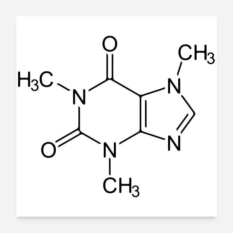 Caféine - Poster 60 x 60 cm - blanc