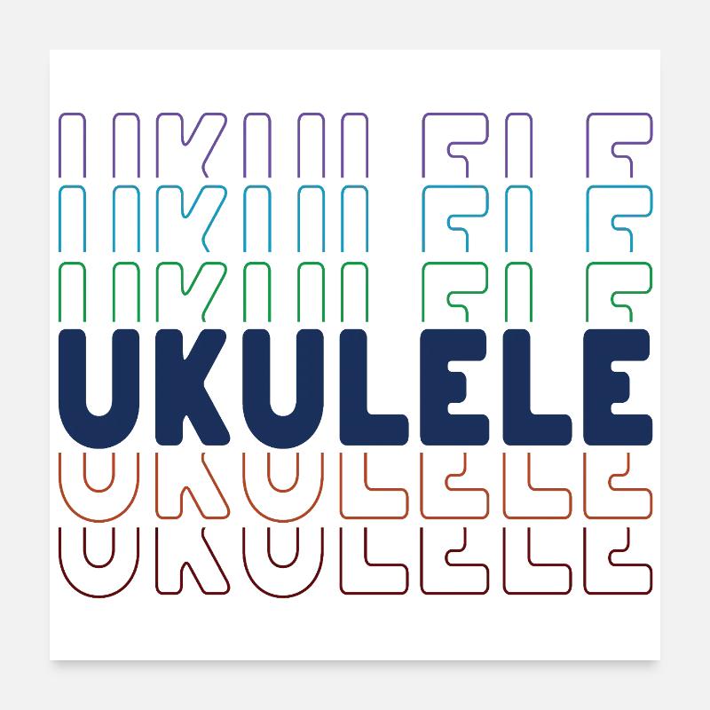 Ukulele typography Poster 24" x 24" (60x60 cm)