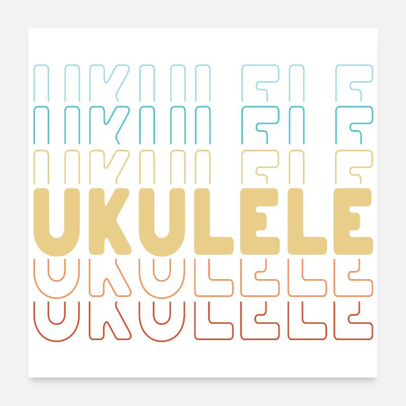 Ukulele typography Poster 24" x 24" (60x60 cm)