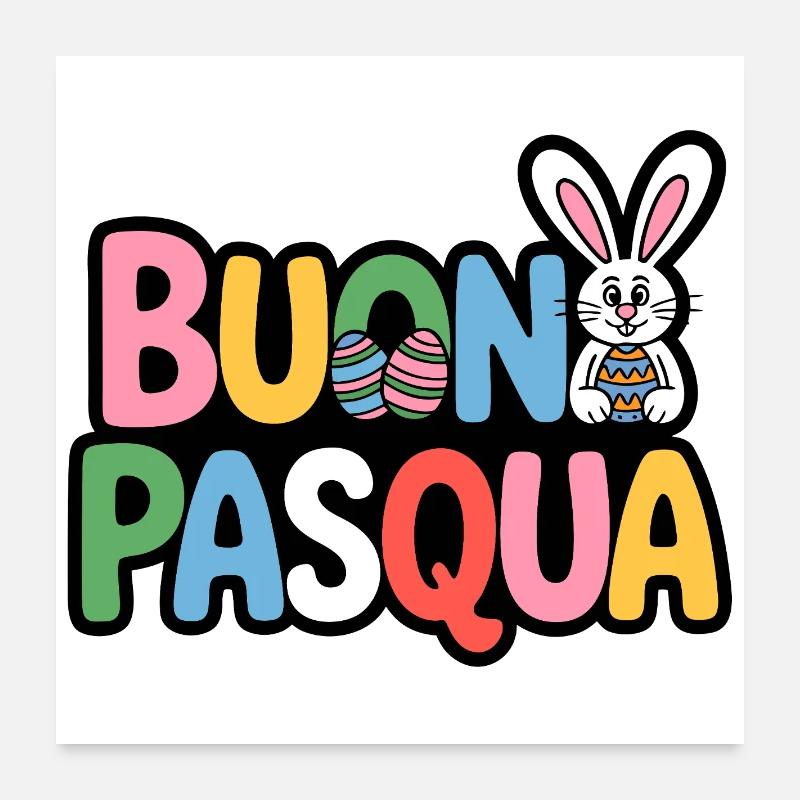Bunny Happy Easter Poster 24" x 24" (60x60 cm)