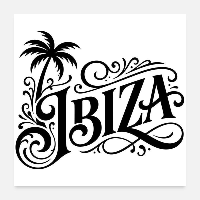Ibiza Palme Poster 60x60 cm