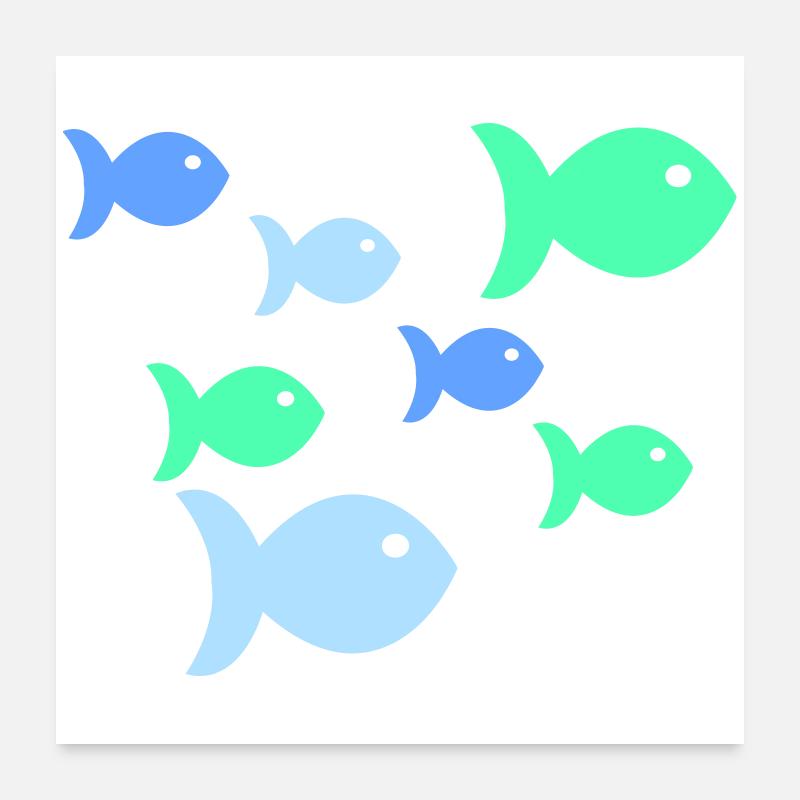 Poisson pastel Poisson de mer tropical Poster 60 x 60 cm