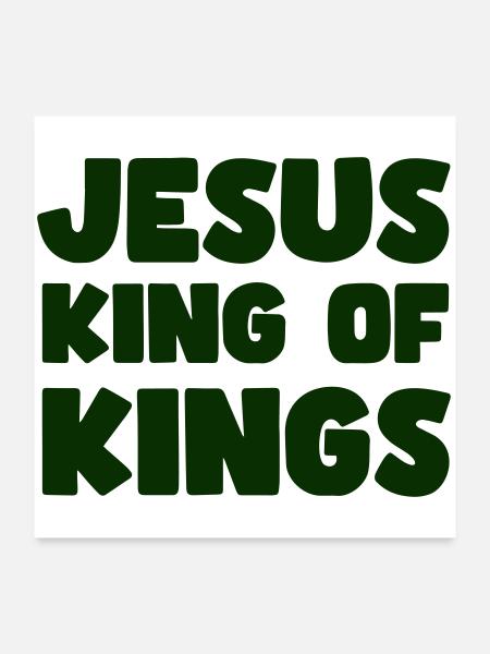 Jesus König der Könige - Poster 60x60 cm - Weiß - Vorne