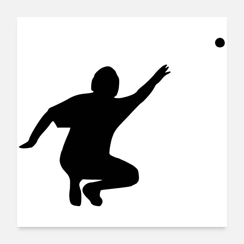 Petanque Spieler - Poster 60x60 cm - Weiß