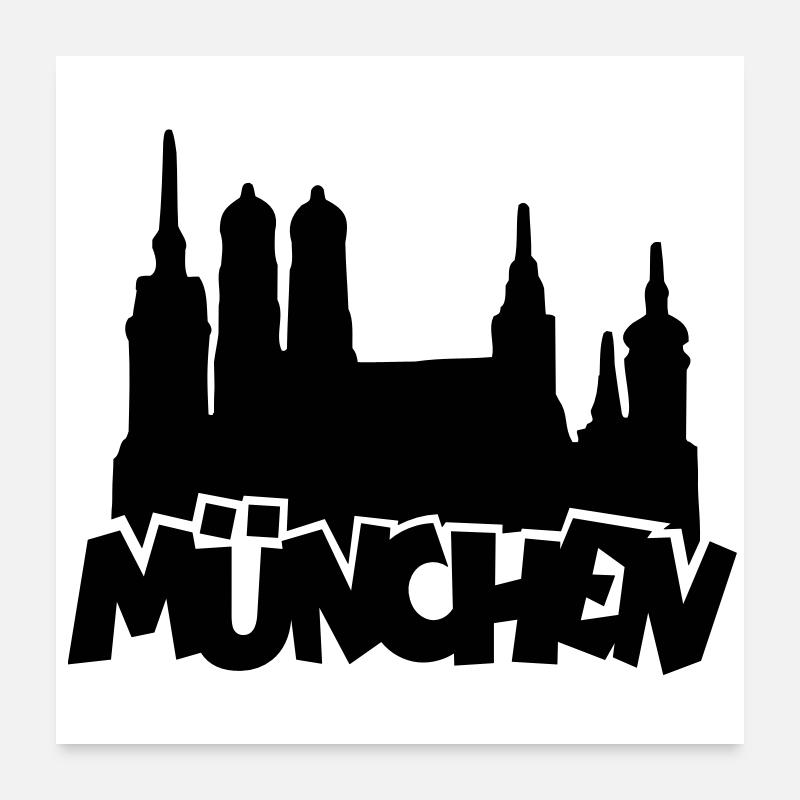 München Skyline Poster 60x60 cm