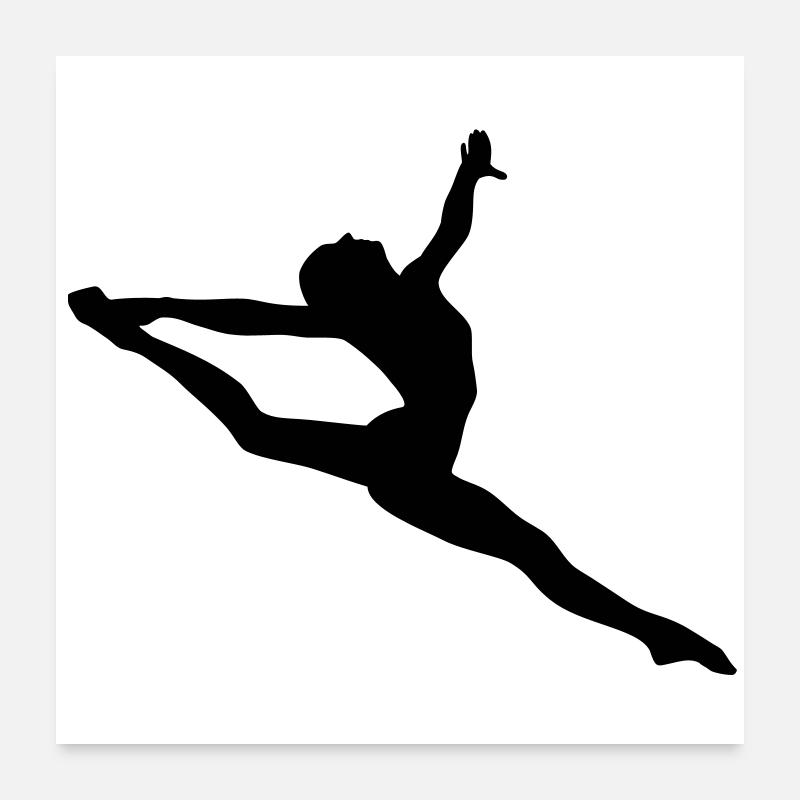 Fille de gymnastique - Poster 60 x 60 cm - blanc