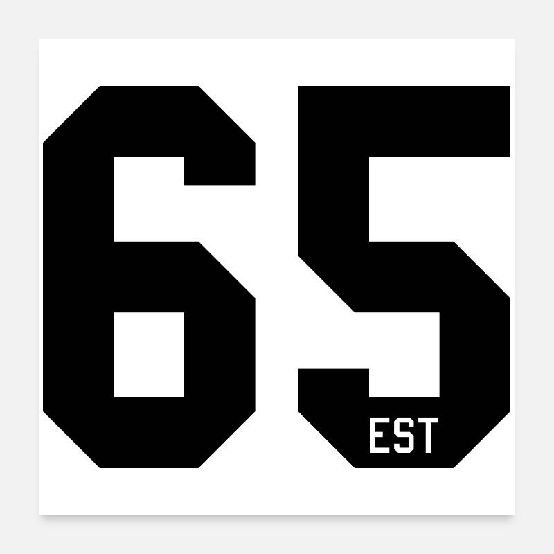 Design numéroté 65 – Typographie en bloc EST Poster 60 x 60 cm