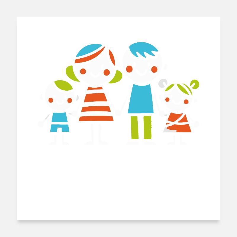 we are family vater mutter kinder liebe, muttertag Poster 60x60 cm