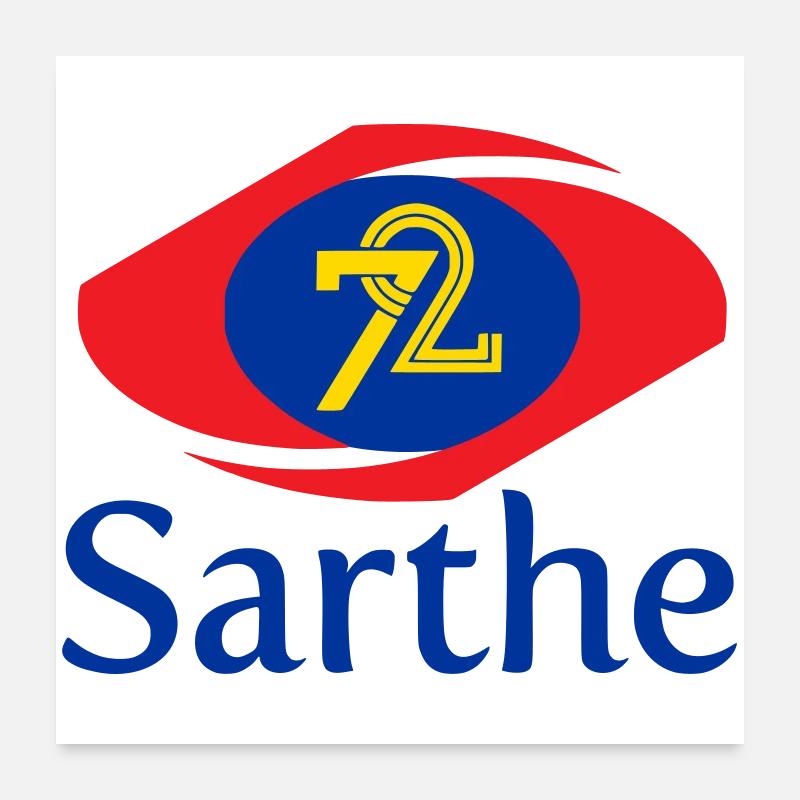Sarthe - Poster 60 x 60 cm - blanc