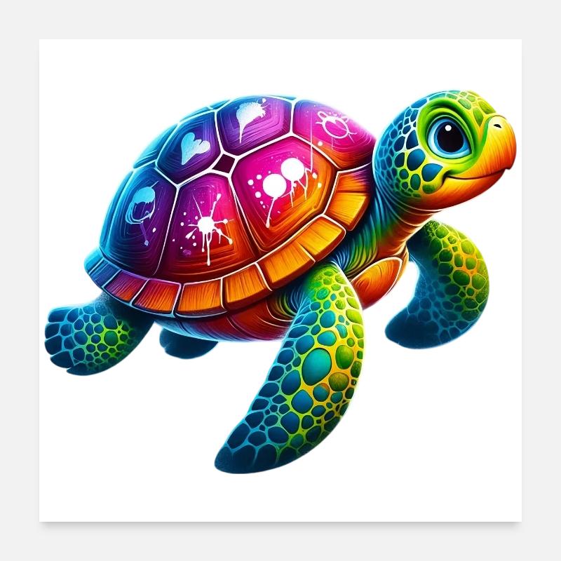Tortue Poster 60 x 60 cm