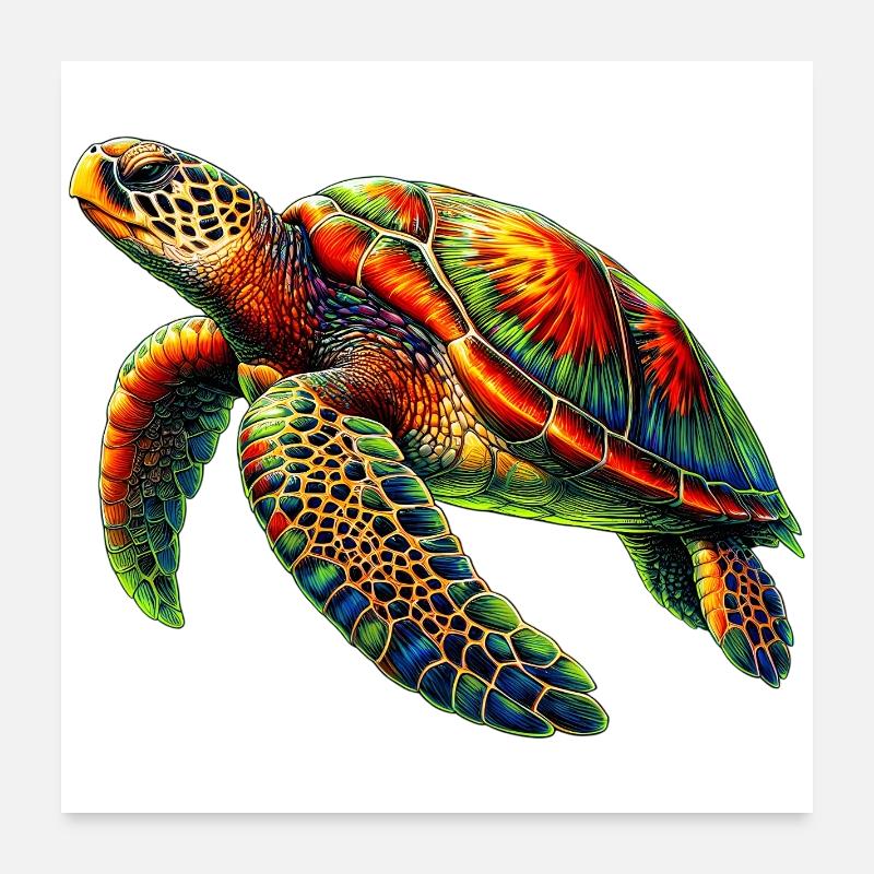 Sea turtle Poster 24" x 24" (60x60 cm)